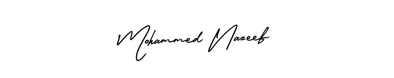 Similarly AmerikaSignatureDemo-Regular is the best handwritten signature design. Signature creator online .You can use it as an online autograph creator for name Mohammed Nazeef. Mohammed Nazeef signature style 3 images and pictures png