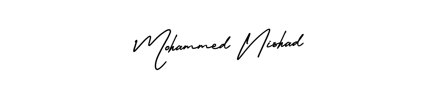 Create a beautiful signature design for name Mohammed Nishad. With this signature (AmerikaSignatureDemo-Regular) fonts, you can make a handwritten signature for free. Mohammed Nishad signature style 3 images and pictures png