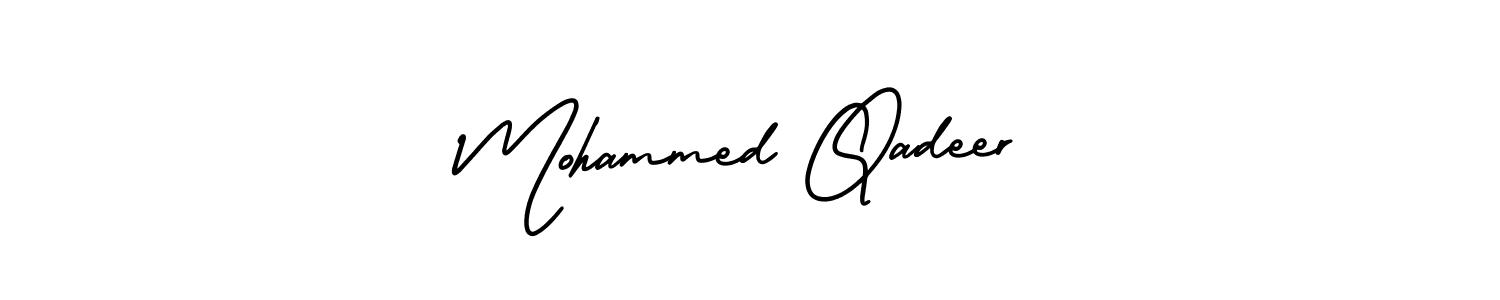 if you are searching for the best signature style for your name Mohammed Qadeer. so please give up your signature search. here we have designed multiple signature styles  using AmerikaSignatureDemo-Regular. Mohammed Qadeer signature style 3 images and pictures png
