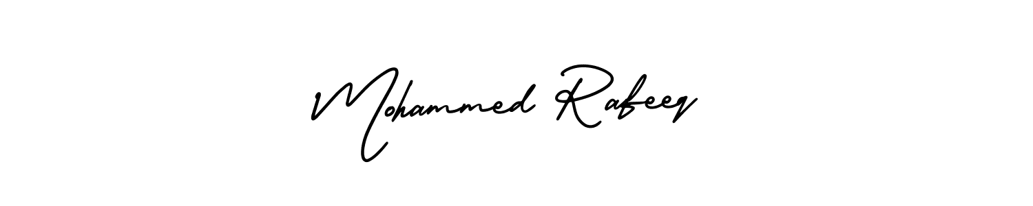 Use a signature maker to create a handwritten signature online. With this signature software, you can design (AmerikaSignatureDemo-Regular) your own signature for name Mohammed Rafeeq. Mohammed Rafeeq signature style 3 images and pictures png