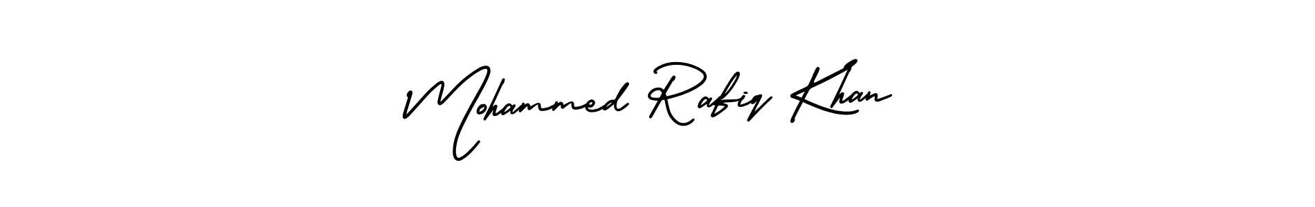 Make a short Mohammed Rafiq Khan signature style. Manage your documents anywhere anytime using AmerikaSignatureDemo-Regular. Create and add eSignatures, submit forms, share and send files easily. Mohammed Rafiq Khan signature style 3 images and pictures png