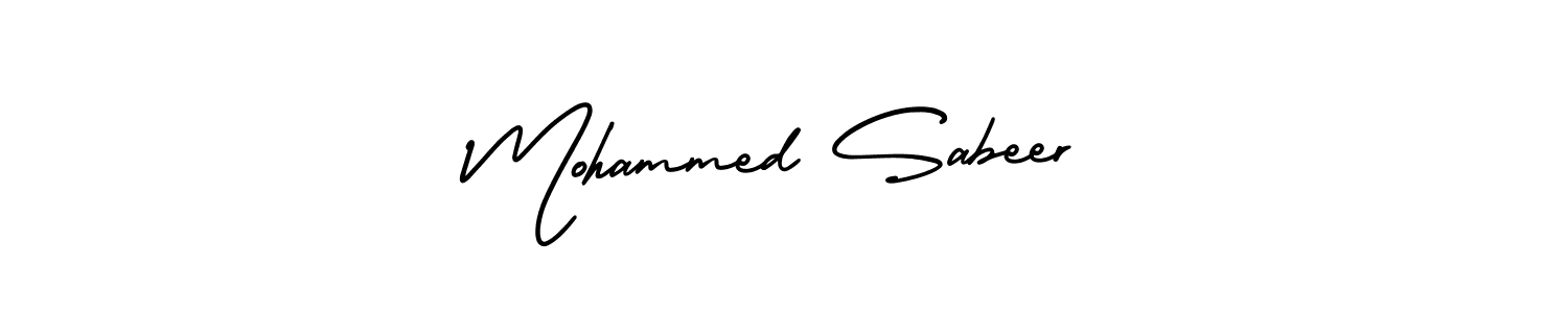 How to make Mohammed Sabeer name signature. Use AmerikaSignatureDemo-Regular style for creating short signs online. This is the latest handwritten sign. Mohammed Sabeer signature style 3 images and pictures png