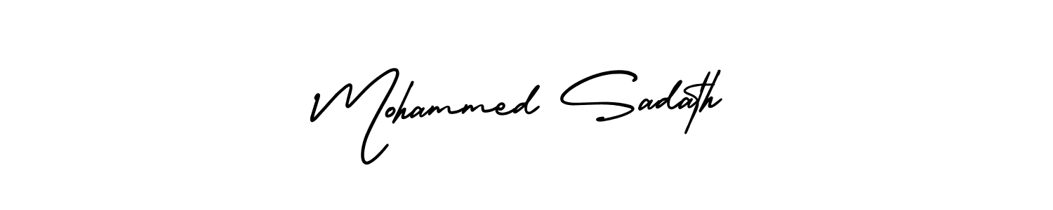 How to make Mohammed Sadath name signature. Use AmerikaSignatureDemo-Regular style for creating short signs online. This is the latest handwritten sign. Mohammed Sadath signature style 3 images and pictures png