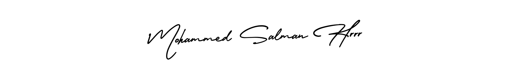 How to make Mohammed Salman Hrrr signature? AmerikaSignatureDemo-Regular is a professional autograph style. Create handwritten signature for Mohammed Salman Hrrr name. Mohammed Salman Hrrr signature style 3 images and pictures png