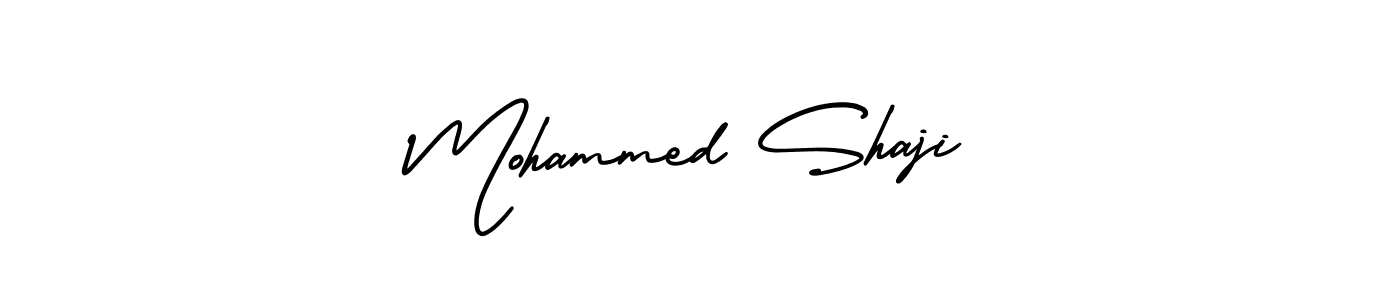 This is the best signature style for the Mohammed Shaji name. Also you like these signature font (AmerikaSignatureDemo-Regular). Mix name signature. Mohammed Shaji signature style 3 images and pictures png