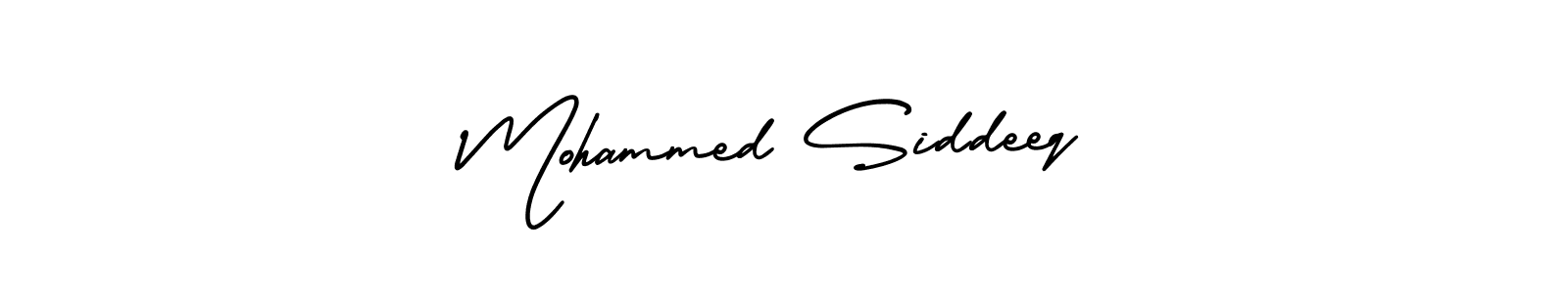 It looks lik you need a new signature style for name Mohammed Siddeeq. Design unique handwritten (AmerikaSignatureDemo-Regular) signature with our free signature maker in just a few clicks. Mohammed Siddeeq signature style 3 images and pictures png