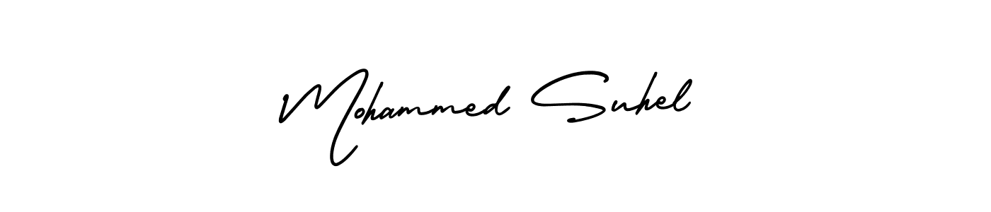 Use a signature maker to create a handwritten signature online. With this signature software, you can design (AmerikaSignatureDemo-Regular) your own signature for name Mohammed Suhel. Mohammed Suhel signature style 3 images and pictures png