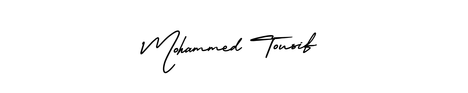 How to make Mohammed Tousif name signature. Use AmerikaSignatureDemo-Regular style for creating short signs online. This is the latest handwritten sign. Mohammed Tousif signature style 3 images and pictures png