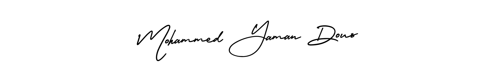 AmerikaSignatureDemo-Regular is a professional signature style that is perfect for those who want to add a touch of class to their signature. It is also a great choice for those who want to make their signature more unique. Get Mohammed Yaman Dous name to fancy signature for free. Mohammed Yaman Dous signature style 3 images and pictures png