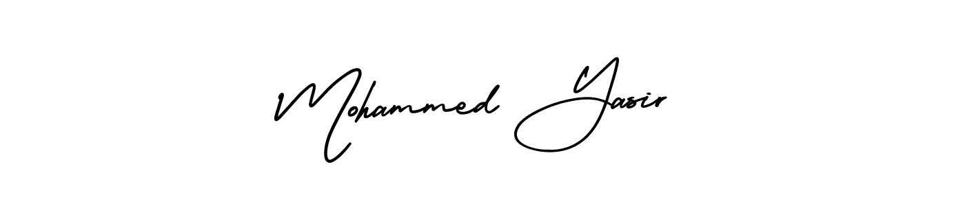 The best way (AmerikaSignatureDemo-Regular) to make a short signature is to pick only two or three words in your name. The name Mohammed Yasir include a total of six letters. For converting this name. Mohammed Yasir signature style 3 images and pictures png
