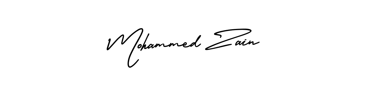 You should practise on your own different ways (AmerikaSignatureDemo-Regular) to write your name (Mohammed Zain) in signature. don't let someone else do it for you. Mohammed Zain signature style 3 images and pictures png