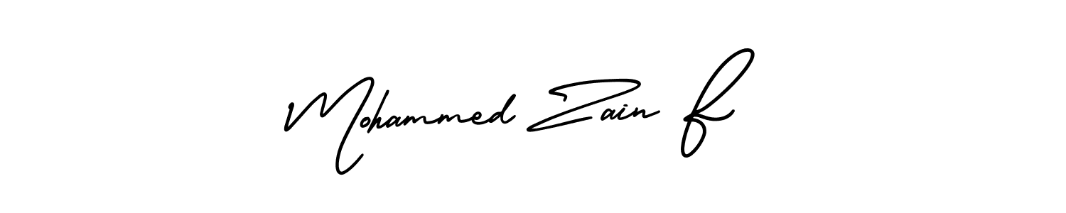 Use a signature maker to create a handwritten signature online. With this signature software, you can design (AmerikaSignatureDemo-Regular) your own signature for name Mohammed Zain F. Mohammed Zain F signature style 3 images and pictures png