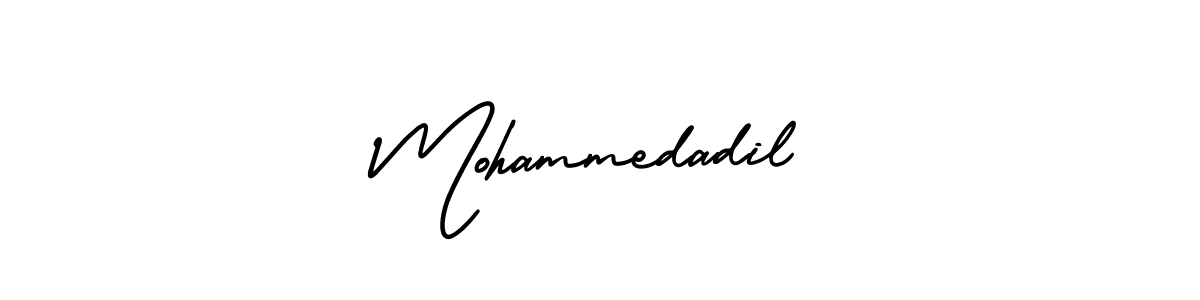 How to make Mohammedadil name signature. Use AmerikaSignatureDemo-Regular style for creating short signs online. This is the latest handwritten sign. Mohammedadil signature style 3 images and pictures png