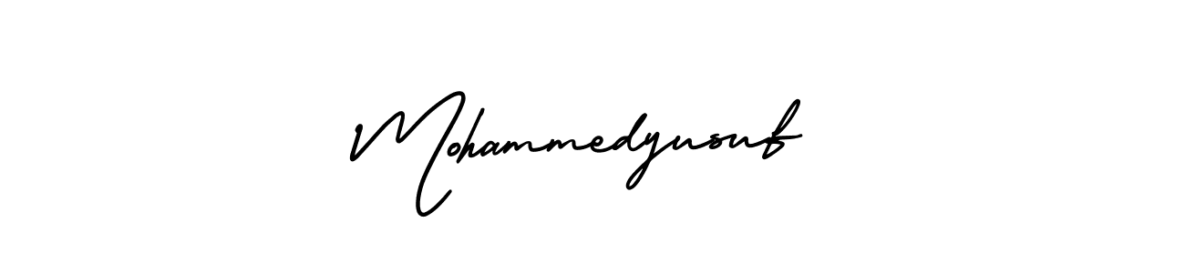 The best way (AmerikaSignatureDemo-Regular) to make a short signature is to pick only two or three words in your name. The name Mohammedyusuf include a total of six letters. For converting this name. Mohammedyusuf signature style 3 images and pictures png