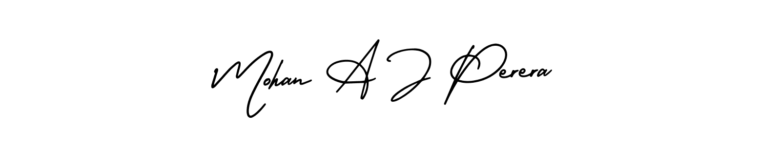 Create a beautiful signature design for name Mohan A J Perera. With this signature (AmerikaSignatureDemo-Regular) fonts, you can make a handwritten signature for free. Mohan A J Perera signature style 3 images and pictures png