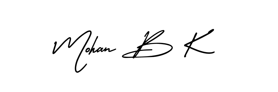 It looks lik you need a new signature style for name Mohan B K. Design unique handwritten (AmerikaSignatureDemo-Regular) signature with our free signature maker in just a few clicks. Mohan B K signature style 3 images and pictures png