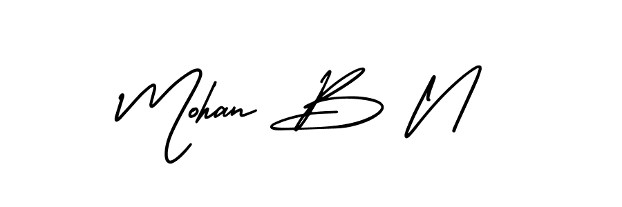 Design your own signature with our free online signature maker. With this signature software, you can create a handwritten (AmerikaSignatureDemo-Regular) signature for name Mohan B N. Mohan B N signature style 3 images and pictures png
