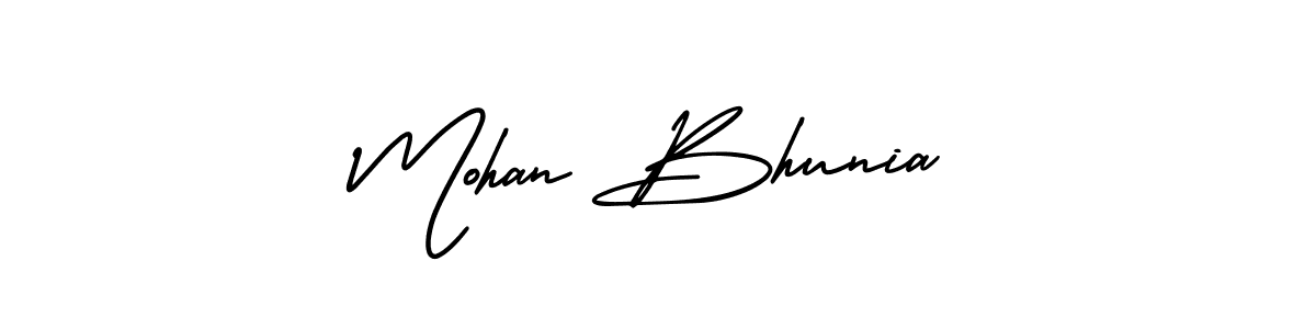 AmerikaSignatureDemo-Regular is a professional signature style that is perfect for those who want to add a touch of class to their signature. It is also a great choice for those who want to make their signature more unique. Get Mohan Bhunia name to fancy signature for free. Mohan Bhunia signature style 3 images and pictures png