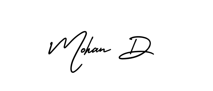 How to make Mohan D name signature. Use AmerikaSignatureDemo-Regular style for creating short signs online. This is the latest handwritten sign. Mohan D signature style 3 images and pictures png