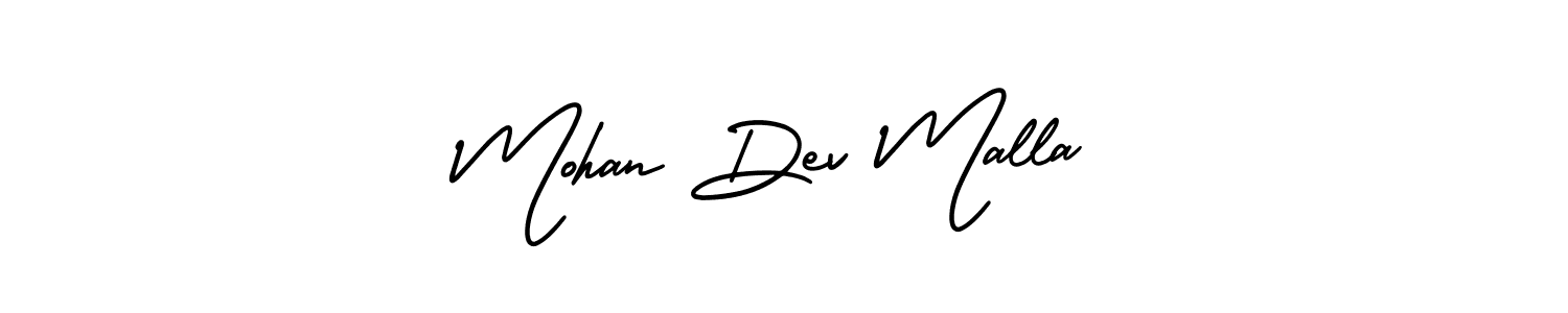 How to make Mohan Dev Malla name signature. Use AmerikaSignatureDemo-Regular style for creating short signs online. This is the latest handwritten sign. Mohan Dev Malla signature style 3 images and pictures png