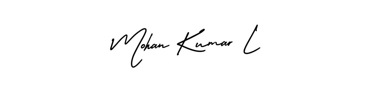 AmerikaSignatureDemo-Regular is a professional signature style that is perfect for those who want to add a touch of class to their signature. It is also a great choice for those who want to make their signature more unique. Get Mohan Kumar L name to fancy signature for free. Mohan Kumar L signature style 3 images and pictures png