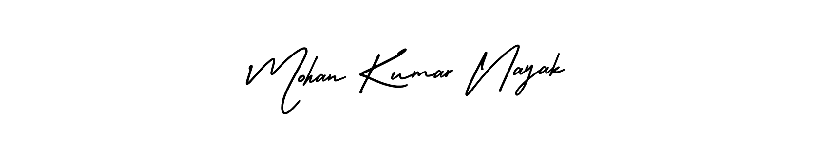 You should practise on your own different ways (AmerikaSignatureDemo-Regular) to write your name (Mohan Kumar Nayak) in signature. don't let someone else do it for you. Mohan Kumar Nayak signature style 3 images and pictures png