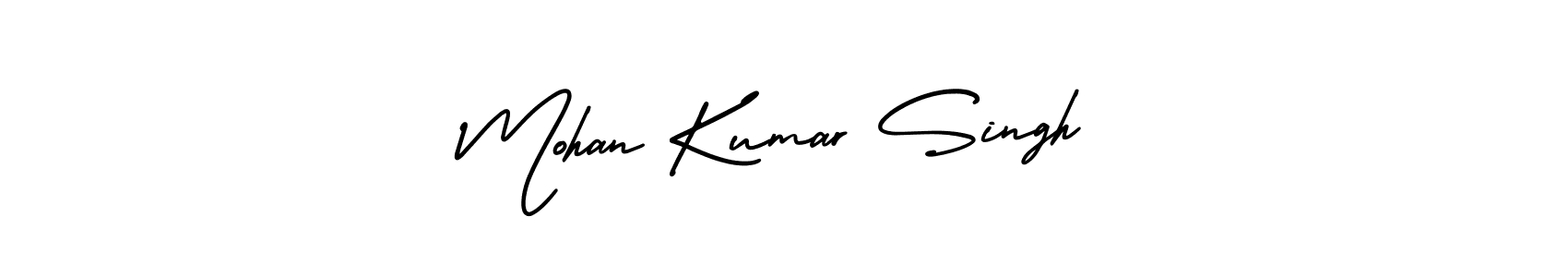 This is the best signature style for the Mohan Kumar Singh name. Also you like these signature font (AmerikaSignatureDemo-Regular). Mix name signature. Mohan Kumar Singh signature style 3 images and pictures png