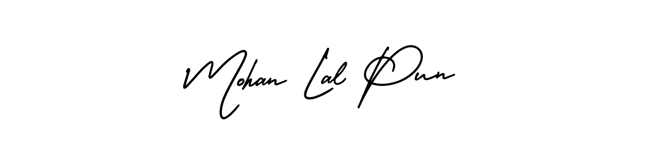 How to make Mohan Lal Pun name signature. Use AmerikaSignatureDemo-Regular style for creating short signs online. This is the latest handwritten sign. Mohan Lal Pun signature style 3 images and pictures png