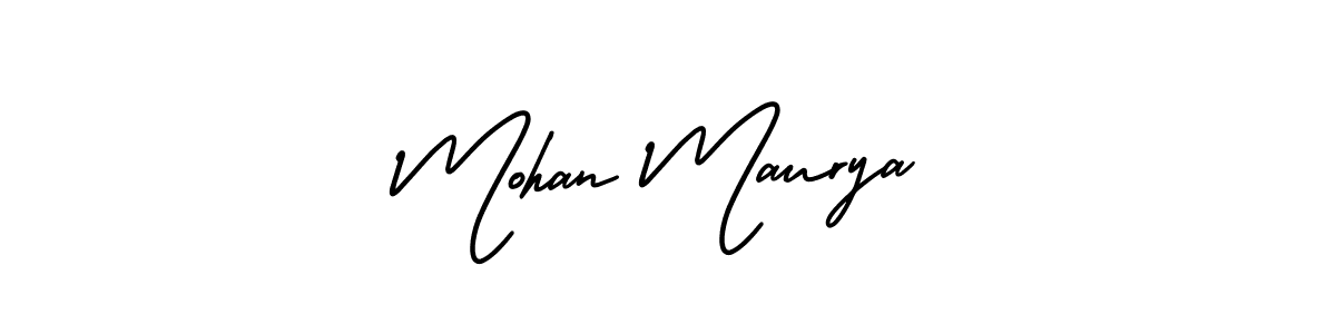 This is the best signature style for the Mohan Maurya name. Also you like these signature font (AmerikaSignatureDemo-Regular). Mix name signature. Mohan Maurya signature style 3 images and pictures png