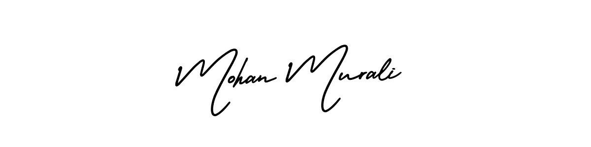 You should practise on your own different ways (AmerikaSignatureDemo-Regular) to write your name (Mohan Murali) in signature. don't let someone else do it for you. Mohan Murali signature style 3 images and pictures png