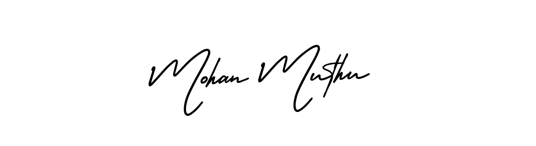 This is the best signature style for the Mohan Muthu name. Also you like these signature font (AmerikaSignatureDemo-Regular). Mix name signature. Mohan Muthu signature style 3 images and pictures png