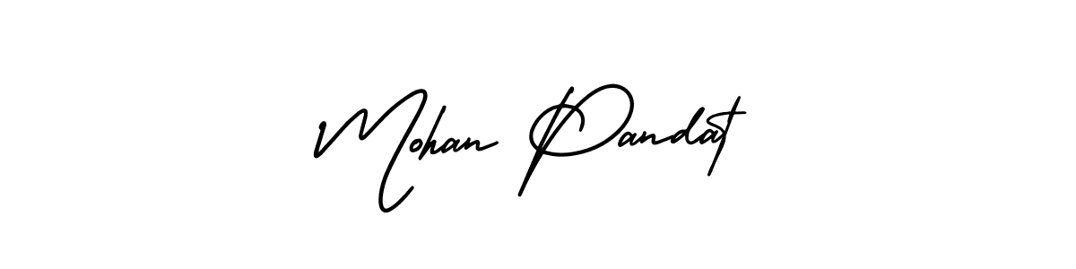 You should practise on your own different ways (AmerikaSignatureDemo-Regular) to write your name (Mohan Pandat) in signature. don't let someone else do it for you. Mohan Pandat signature style 3 images and pictures png