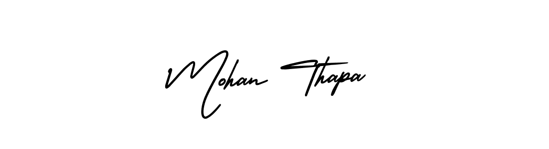 The best way (AmerikaSignatureDemo-Regular) to make a short signature is to pick only two or three words in your name. The name Mohan Thapa include a total of six letters. For converting this name. Mohan Thapa signature style 3 images and pictures png