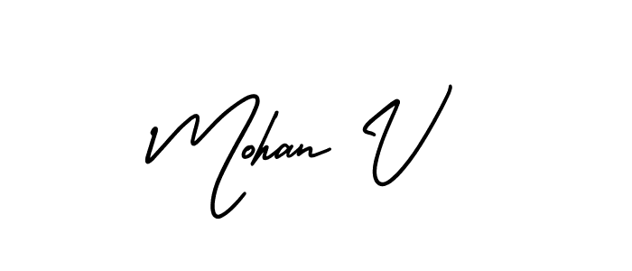This is the best signature style for the Mohan V name. Also you like these signature font (AmerikaSignatureDemo-Regular). Mix name signature. Mohan V signature style 3 images and pictures png