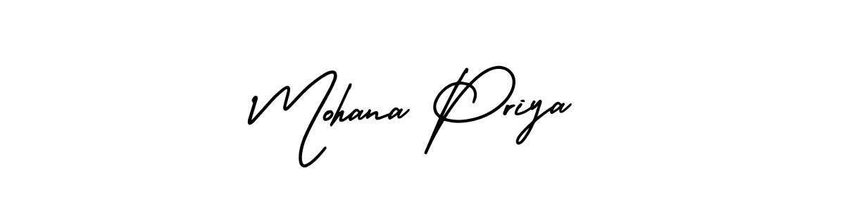 Make a beautiful signature design for name Mohana Priya. With this signature (AmerikaSignatureDemo-Regular) style, you can create a handwritten signature for free. Mohana Priya signature style 3 images and pictures png