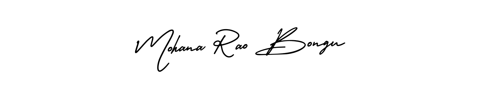 You should practise on your own different ways (AmerikaSignatureDemo-Regular) to write your name (Mohana Rao Bongu) in signature. don't let someone else do it for you. Mohana Rao Bongu signature style 3 images and pictures png