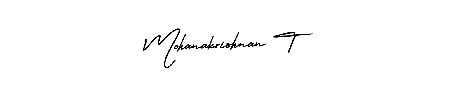 It looks lik you need a new signature style for name Mohanakrishnan T. Design unique handwritten (AmerikaSignatureDemo-Regular) signature with our free signature maker in just a few clicks. Mohanakrishnan T signature style 3 images and pictures png