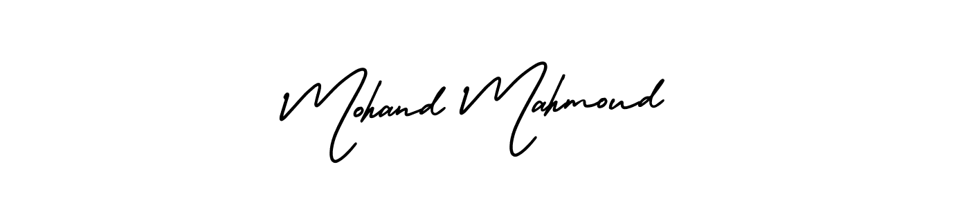 The best way (AmerikaSignatureDemo-Regular) to make a short signature is to pick only two or three words in your name. The name Mohand Mahmoud include a total of six letters. For converting this name. Mohand Mahmoud signature style 3 images and pictures png