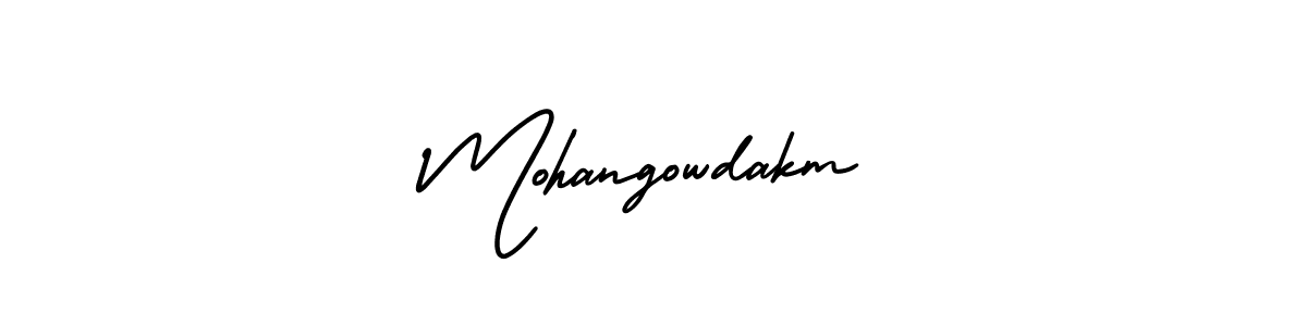 Make a beautiful signature design for name Mohangowdakm. With this signature (AmerikaSignatureDemo-Regular) style, you can create a handwritten signature for free. Mohangowdakm signature style 3 images and pictures png
