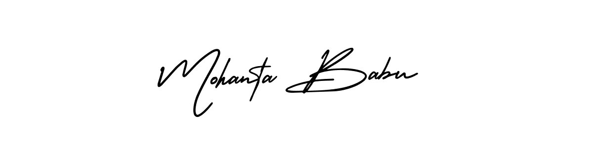 The best way (AmerikaSignatureDemo-Regular) to make a short signature is to pick only two or three words in your name. The name Mohanta Babu include a total of six letters. For converting this name. Mohanta Babu signature style 3 images and pictures png