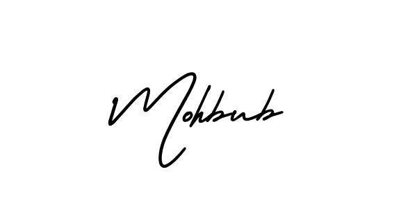Mohbub stylish signature style. Best Handwritten Sign (AmerikaSignatureDemo-Regular) for my name. Handwritten Signature Collection Ideas for my name Mohbub. Mohbub signature style 3 images and pictures png