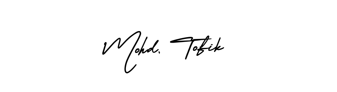 if you are searching for the best signature style for your name Mohd, Tofik. so please give up your signature search. here we have designed multiple signature styles  using AmerikaSignatureDemo-Regular. Mohd, Tofik signature style 3 images and pictures png