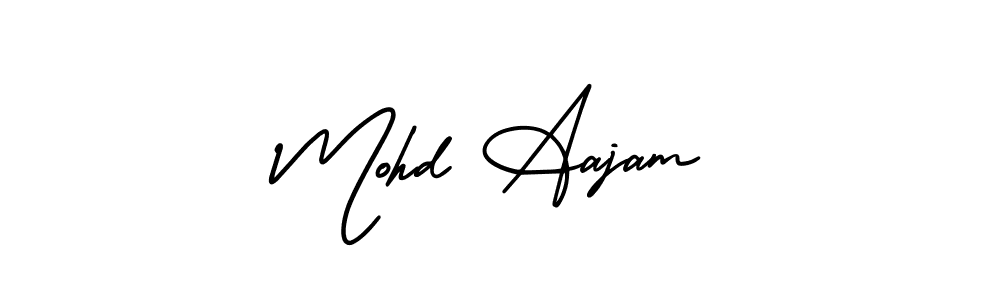 The best way (AmerikaSignatureDemo-Regular) to make a short signature is to pick only two or three words in your name. The name Mohd Aajam include a total of six letters. For converting this name. Mohd Aajam signature style 3 images and pictures png
