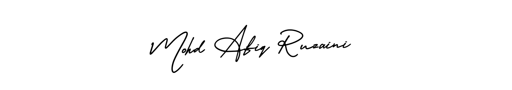 How to make Mohd Afiq Ruzaini signature? AmerikaSignatureDemo-Regular is a professional autograph style. Create handwritten signature for Mohd Afiq Ruzaini name. Mohd Afiq Ruzaini signature style 3 images and pictures png