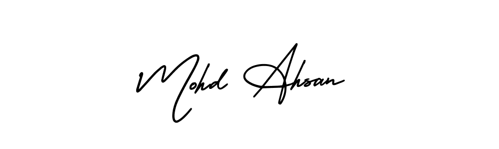 Make a beautiful signature design for name Mohd Ahsan. With this signature (AmerikaSignatureDemo-Regular) style, you can create a handwritten signature for free. Mohd Ahsan signature style 3 images and pictures png