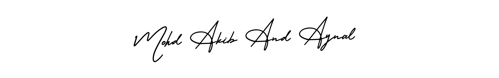 if you are searching for the best signature style for your name Mohd Akib And Aynal. so please give up your signature search. here we have designed multiple signature styles  using AmerikaSignatureDemo-Regular. Mohd Akib And Aynal signature style 3 images and pictures png