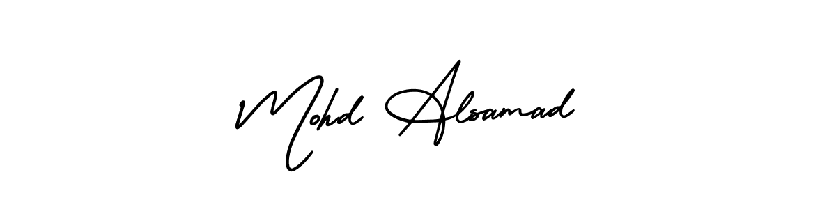 Similarly AmerikaSignatureDemo-Regular is the best handwritten signature design. Signature creator online .You can use it as an online autograph creator for name Mohd Alsamad. Mohd Alsamad signature style 3 images and pictures png