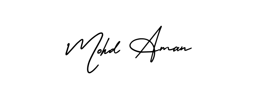 The best way (AmerikaSignatureDemo-Regular) to make a short signature is to pick only two or three words in your name. The name Mohd Aman include a total of six letters. For converting this name. Mohd Aman signature style 3 images and pictures png