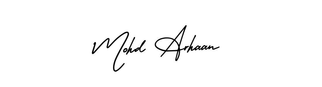 You can use this online signature creator to create a handwritten signature for the name Mohd Arhaan. This is the best online autograph maker. Mohd Arhaan signature style 3 images and pictures png