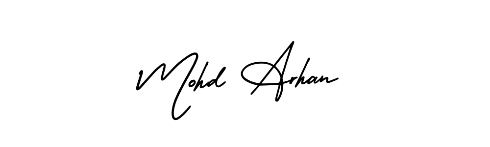 Mohd Arhan stylish signature style. Best Handwritten Sign (AmerikaSignatureDemo-Regular) for my name. Handwritten Signature Collection Ideas for my name Mohd Arhan. Mohd Arhan signature style 3 images and pictures png